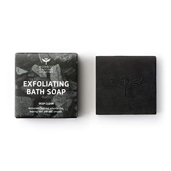 Bombay Shaving Company Charcoal Deep Cleansing Bath Soap with Coffee granules removing dirt and impuritities with Anti-Pollution Effect, 100g