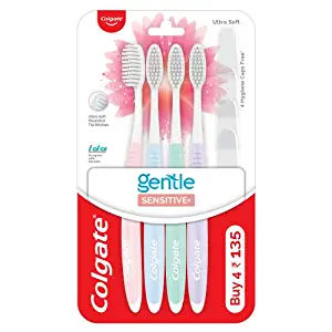 Colgate Sensitive Soft Bristles Manual Toothbrush for adults - 4 Pcs, Multicolor