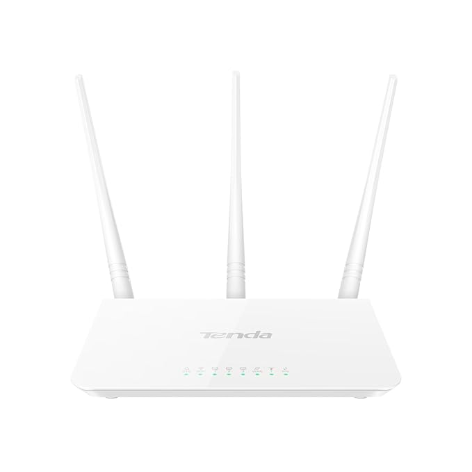 Tenda F3 300Mbps Wireless Router with 3 External Antennas - White