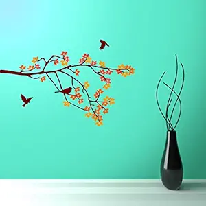 Asian Paints Living Room Branch Wall Sticker (PVC Vinyl, 30.48Cm X 76.20 Cm, Multicolour), Self-Adhesive