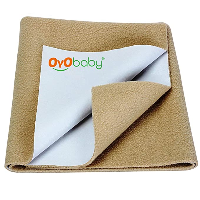 OYO BABY Baby Bed Protector Dry Sheet for New Born Babies (Large (140cm x 100cm), Beige)