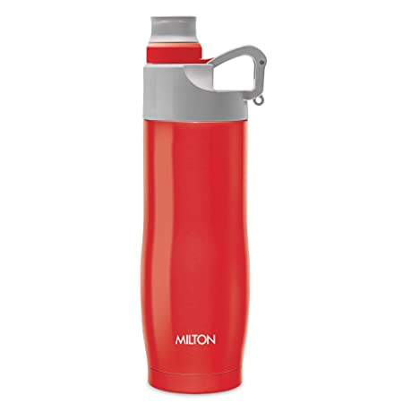 Milton Alpha 500 Stainless Steel Sports Water Bottle, 480ml/89mm, Red