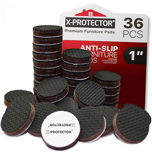 X-Protector Grippers Premium 36 pcs 1 Best Non Slip Pads Rubber Feet-Furniture Floor Protectors for Keep in Place Furniture & Furniture Stoppers, Black