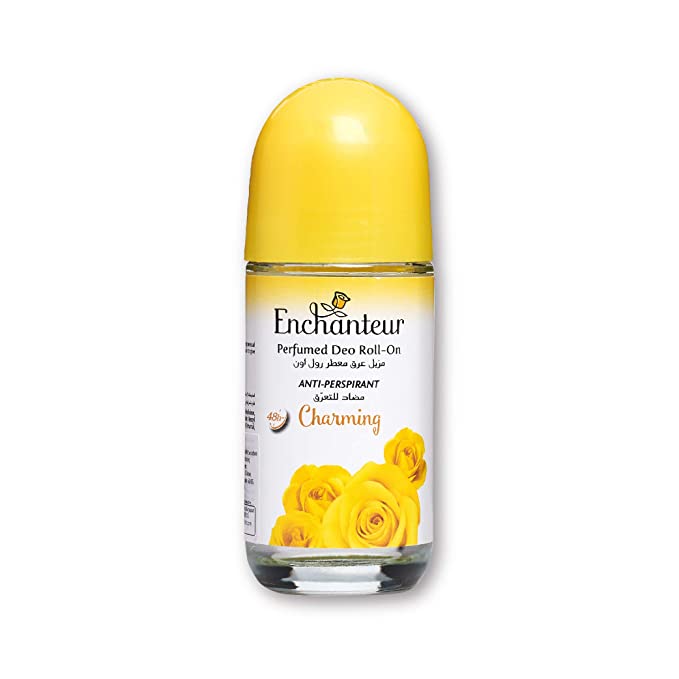 Enchanteur Charming Roll-On Deodorant for Women, 50ml with Roses, Muguets & Cedarwood Extracts