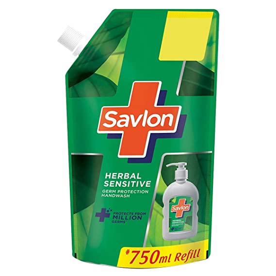 Savlon Herbal Sensitive pH balanced Liquid Handwash Refill Pouch, 750ml