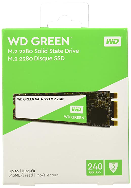 Western Digital WD Green m.2 SSD, 545MB/s R, 3 Y Warranty, 240GB (WDS240G2G0B)