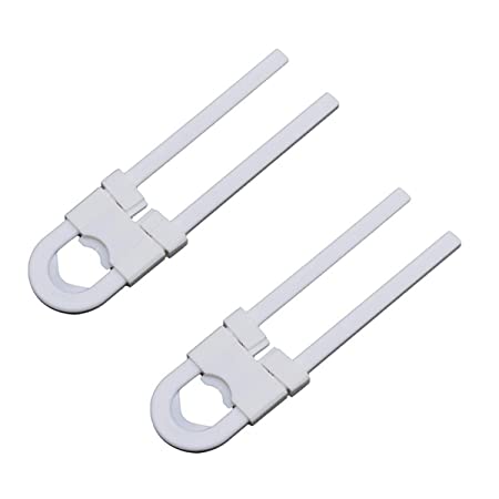 Syga Sliding Child Locks, U Shaped Baby Proof Cupboard Kitchen Lock, Cabinet Latch Kid Safety for Knobs and Handles Home Furniture Door -Pack of 2