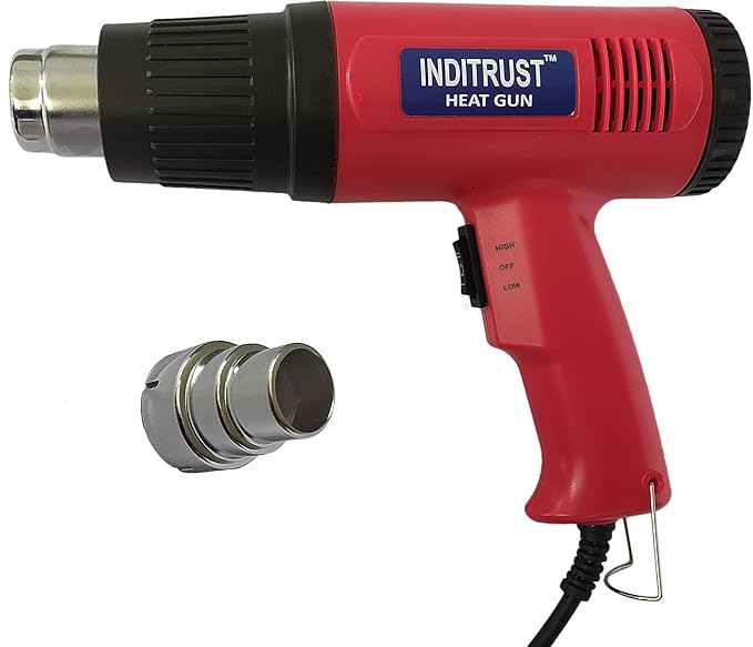 Inditrust 2000 Watt professional heat gun hot air gun with dual temperature setting for Shrink Wrapping, Packing, Paint removal heat gun designed for industrial use (RED)