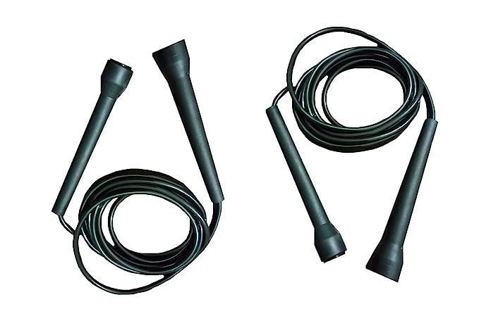 Simran Sports Black Skipping Rope, Skipping rope for exercise, Fitness Rope, Exercise Rope, Pencil Fitness Skipping Rope Pack of 2
