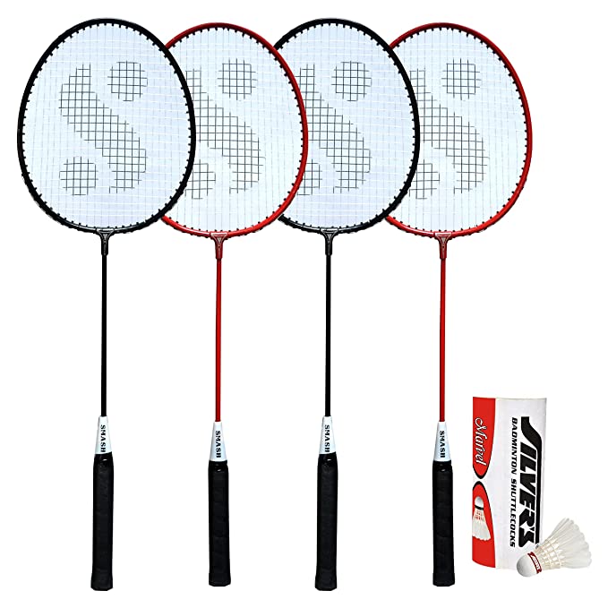 Silver's SIL-SM-COMBO-8 Aluminum Badminton Racket Set, White