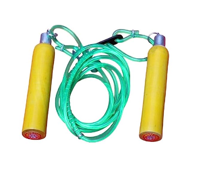 Simran Sports Wooden Skipping Rope Multicolor Wooden Non-Slip Handle