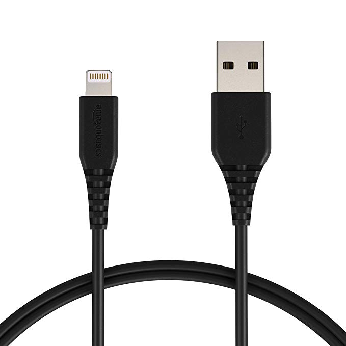 AmazonBasics Apple Certified Lightning to USB Charge and Sync Cable, 3 Feet (0.9 Meters) - Black