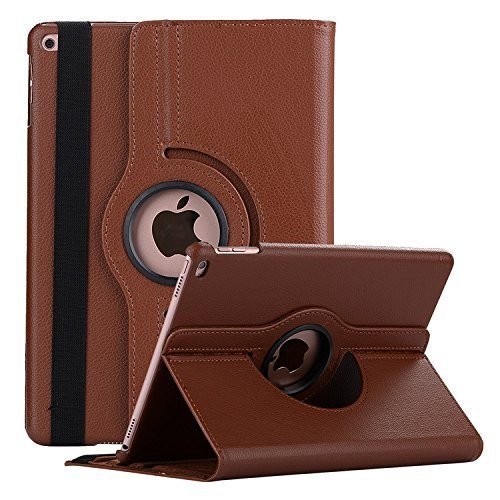 Mcart's 360 Degree Rotating Stand Magnetic Auto Sleep/Wake Case Cover Apple Ipad 9.7 Inch 2017/2018 (5Th and 6Th Generation)- Brown