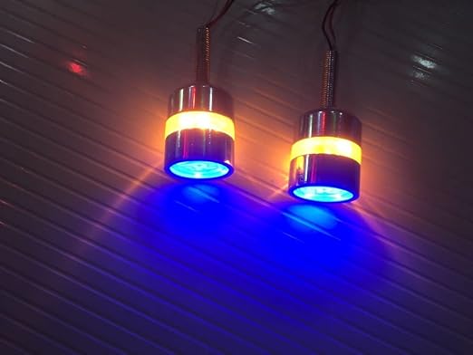 AOW Attractive Offer World Handle Bar End Dual LED Bike Turn Signal Indicator Light (Blue) for Royals Enfiield Electra EFI39