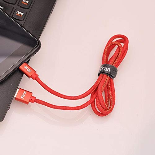 PTron Indigo Type C Cable 2.1A Fast Charging Cable 1 Meter Long USB Cable - (Red)