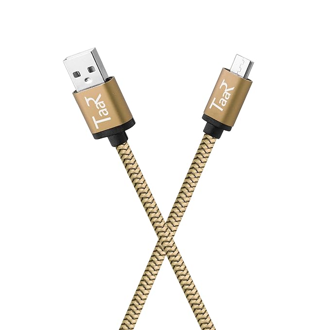 Taar MUBR Micro USB Nylon Braided Data Cable - 3.28 Feet - (1 Meter) - (Beige)