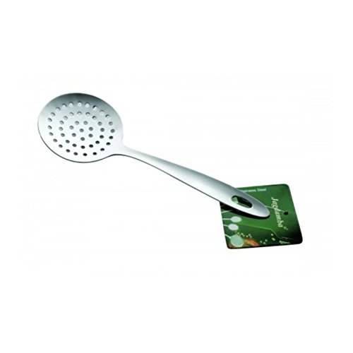 Shri & Sam High Grade Stainless Steel Pearl Skimmer Server Kitchen Tool Silver Color, 33 cm