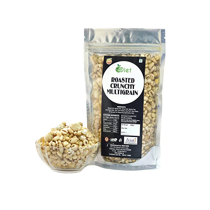 D4Diet Roasted Crunchy Multigrain Mix -Namkeen/Roasted Snacks/Healthy Snacks Pouch, 200 g