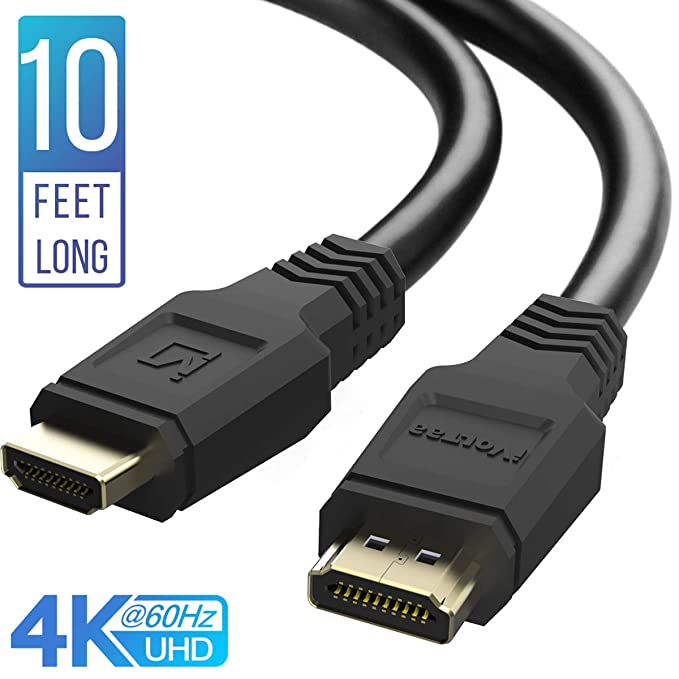 iVoltaa High Speed 4K 60 Hz HDMI 2.0 Cable - 10 Feet (3 Meters) - Black