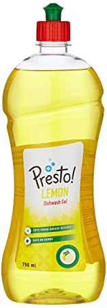 Amazon Brand - Presto! Dish Wash Gel - 750 ml (Lemon)