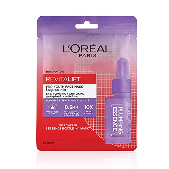 L'Oreal Paris Revitalift Essence Face Sheet Mask, Plumping and Hydrating, 30g