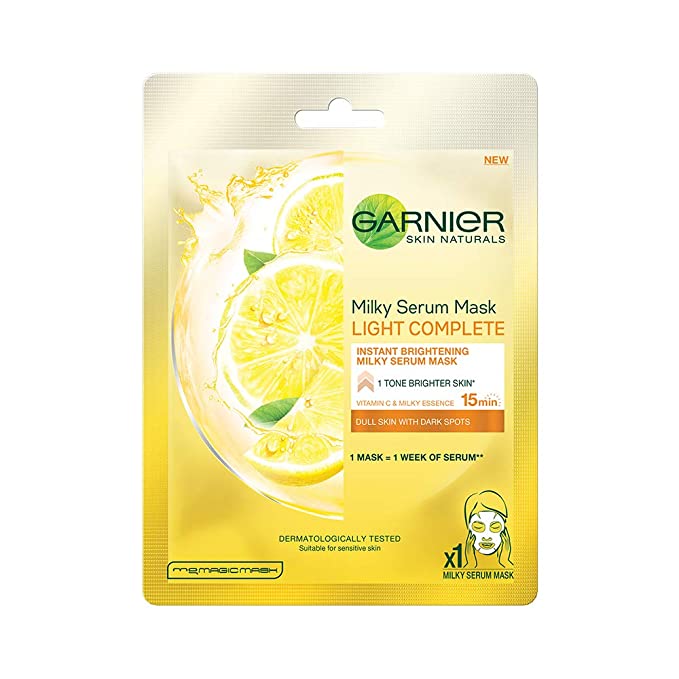 Garnier Skin Naturals, Light Complete, Face Serum Sheet Mask (Yellow, 28g)