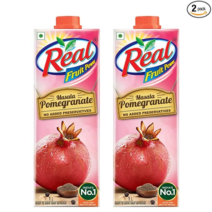 DABUR Real Fruit Juice, Masala Pomegranate, 1L Box (Pack Of 2)