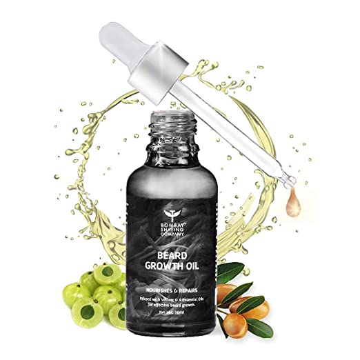 Bombay Shaving Company Beard Growth Oil Powered with Vetiver & 4 Essential Oils for Thicker Beard Growth, 30 ml | Made in India