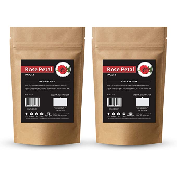 Herb Essential Rose Petal Powder, 50 g (Pack of 2)