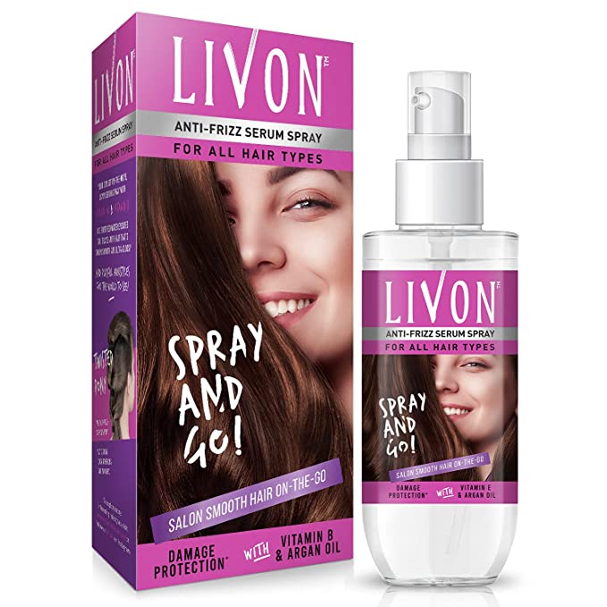 Livon Shake & Spray Serum for Women & Men |For Frizz-free, Smooth & Glossy Hair on-the-go | With Argan Oil & Vitamin E |50ml