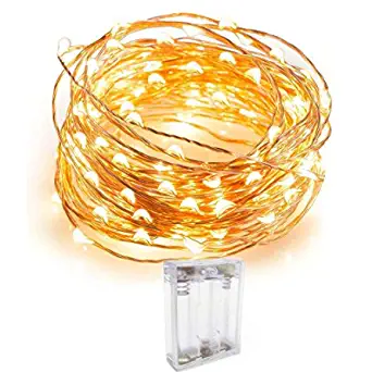 Quace Copper String Led Light 3M 30 LED Battery Powered Wire Decorative Fairy Lights - Warm White