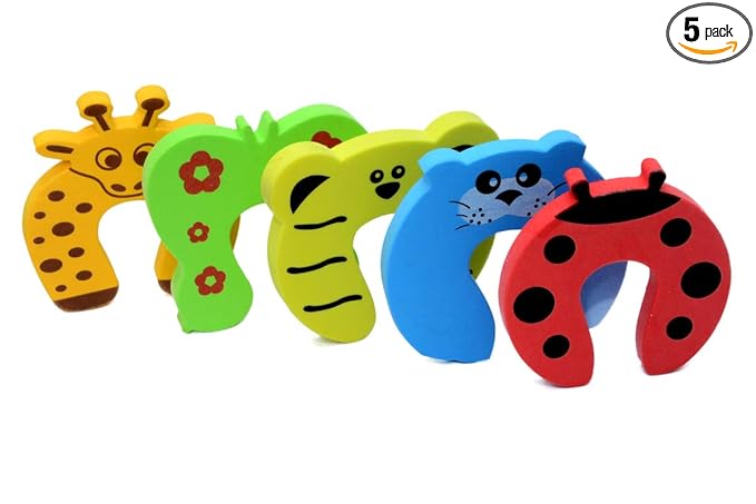 BabySafeHouse Finger Pinch Door Guard for Baby Safety (Animal Shape-Pack of 5)-Door Stopper for Protection from Door Slamming & Accidental Door Lock