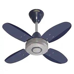ACTIVA ORNET 600mm Ceiling Fan, 850 RPM High Speed Air Delivery with 4 Blades, Anti-Dust Coating, 2 Years Warranty - Silver Blue