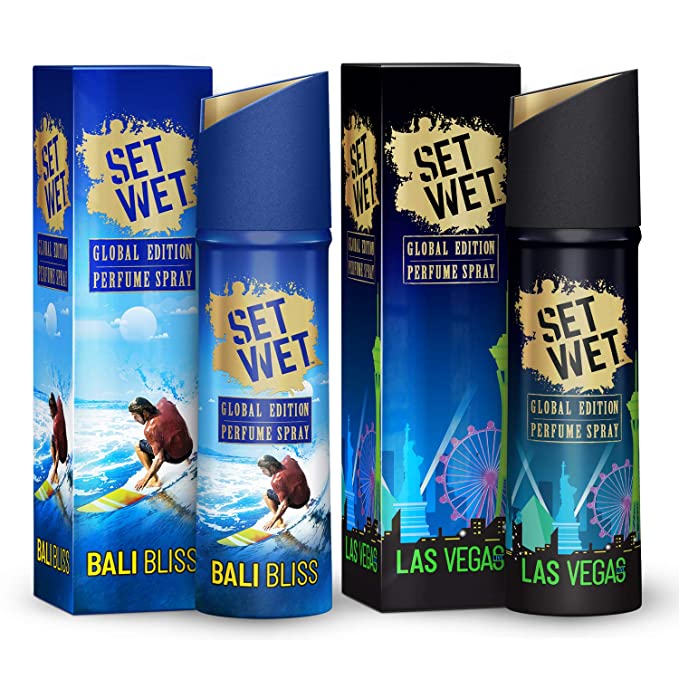 Set Wet Global Edition Bali Bliss with Las Vegas Live Perfume Spray, 120ml (Pack of 2)