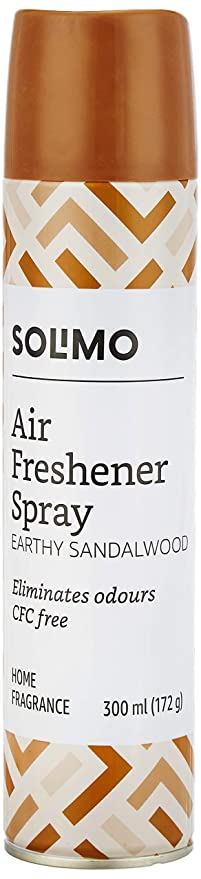 Amazon Brand - Solimo Air Freshener Spray - Earthy Sandalwood, 300ml