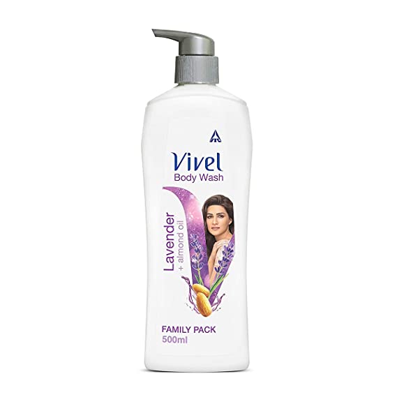 Vivel Fragrant Body Wash, Lavender & Almond Oil Shower Gel, 500 ml Pump Bottle, Moisturizing Bodywash For Soft & Smooth Skin, Effective Cleansing, For Women & Men