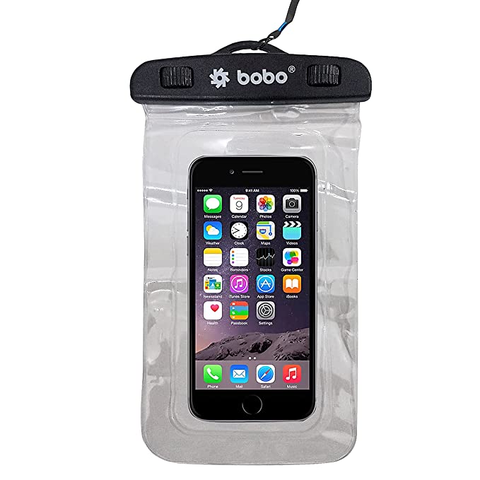 BOBO Universal Waterproof Pouch (Big Size) Cellphone Dry Bag Case for Smartphone  -  Transparent (Pack of 1)