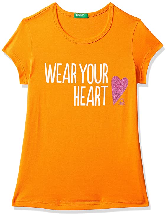 [Size: 9 Months-12 Months] - United Colors of Benetton Baby Girl's Plain Regular fit T-Shirt