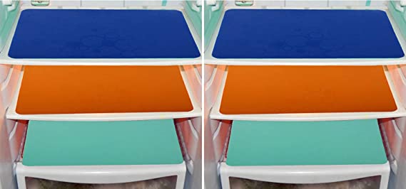 Kuber Industries Circle Design 6 Piece PVC Refrigerator Drawer Mat Set - 17.3"x11.4", Multicolour