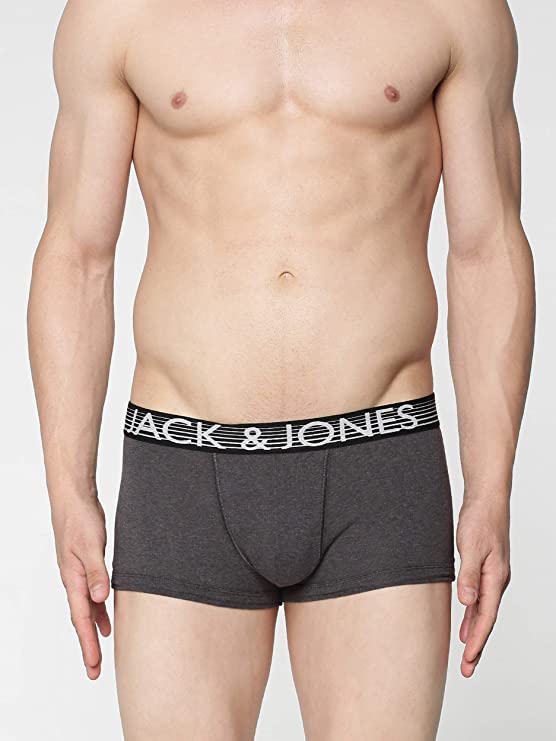 Jack & Jones Men Solid Grey Trunk