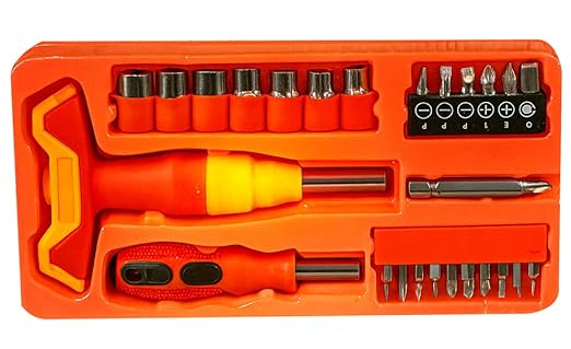 Shopper52 Multi purpose 27 Pcs Screwdriver Socket Set & Bit Tool Kit Set Jackly Tool kit Combination Tool Wrench Tool Kit Magnetic Toolkit For Home, Office, Car, Bike  -  27PCTK01