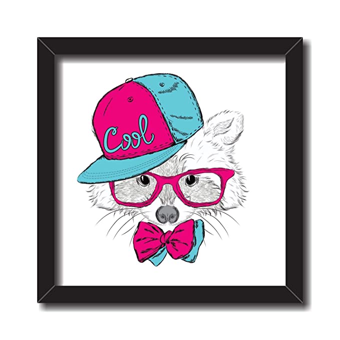 Paper Plane Design Cute Unicorns - Frammed Wall Poster (10x 10 inches, Multicolor)