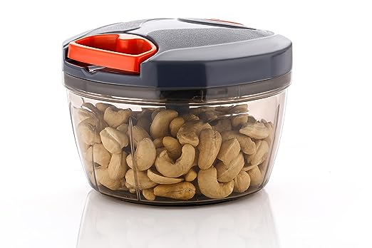 Clazkit Plastic Kitchen Dori Handy Vegetable and Fruit Manual Onion Dry Fruit Salad Maker Vegetable Quick String Chopper Machine, Cutter  -  3 Stainless Steel Blades, 450ml/500ml/550ml,(Color May Vary)
