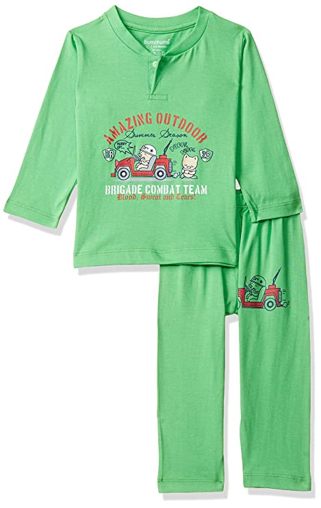 [Size name: 0 Months-3 Months] - Bumchums Baby Boy's Cotton Clothing Set (Assorted) (Color & Print May Vary)