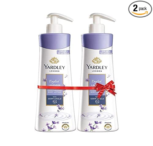 Yardley London English Lavender Moisturizing Body Lotion, Germ Shield, 400ml [350ml +50ml Free] (Pack of 2)