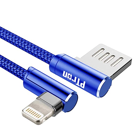 pTron Solero L Shape Data Cable for iOS Devices - 3.93 Feet (1.2 Meters) - (Blue)