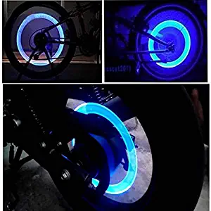 AutokraftZ Bike/Bicycle Tyre Led Light Rim Valve Cap Flashing With Motion Sensor Blue (Set Of 2 Pcs) for Car Motorcycles (Bike Led Lights)