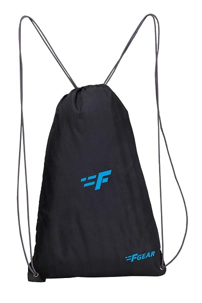 F Gear String Black 11L Multipurpose Drawstring Bag | Lightweight & Compact Gym Sack | 1 Compartment | Durable, Comfortable & Water-Resistant Bag for Sports, Gym, School & Daily Use