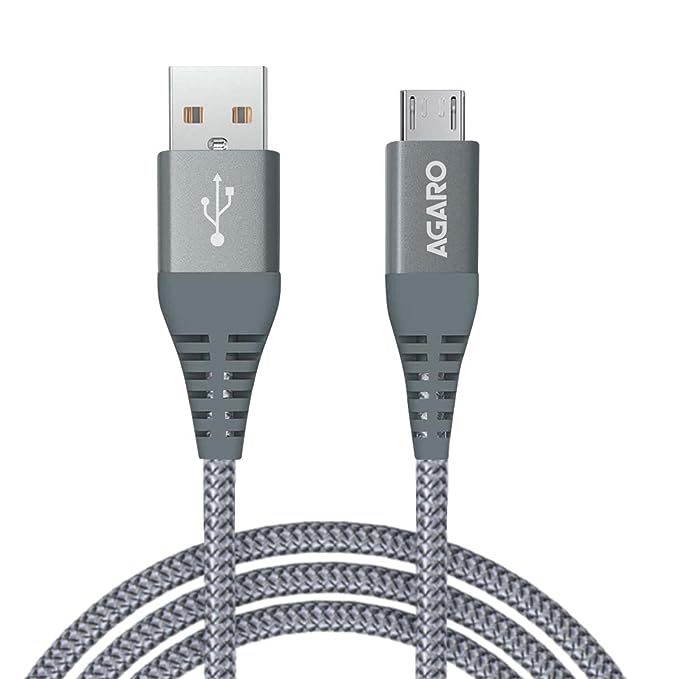 Agaro Blaze USBA to Micro Nylon Braided 1.2M Cable, Grey