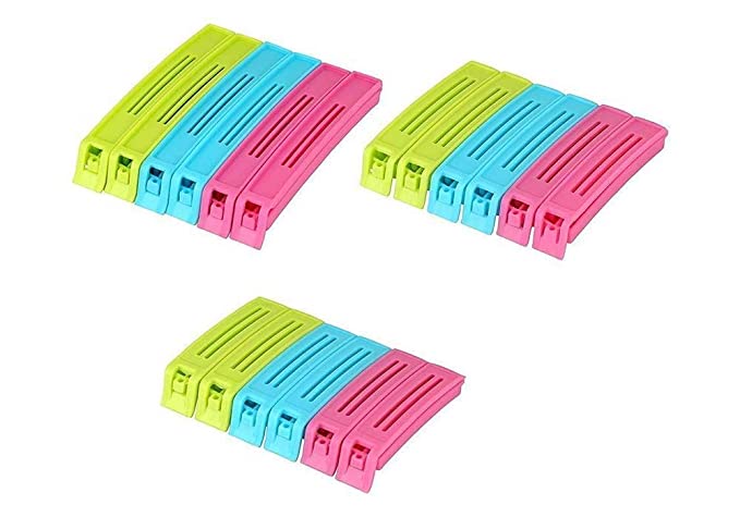 Gambit Multipurpose Food Snack Plastic Bag Clip Sealer/Packet Sealer Clamps/Manual Vacuum Bag Sealer/Food Pouch Clip/Bag Zipper for Home Kitchen -18pc(Multicolor)